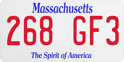MA license plate 268GF3