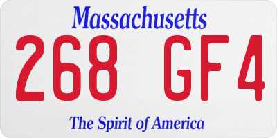MA license plate 268GF4