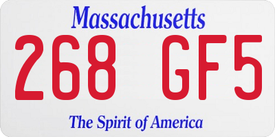 MA license plate 268GF5