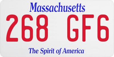 MA license plate 268GF6