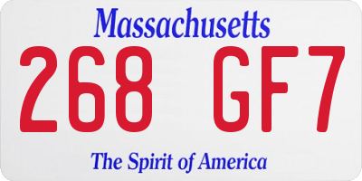 MA license plate 268GF7