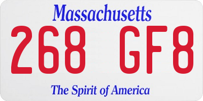 MA license plate 268GF8