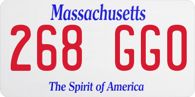 MA license plate 268GG0