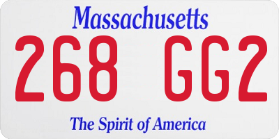 MA license plate 268GG2