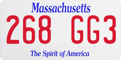 MA license plate 268GG3
