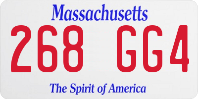 MA license plate 268GG4