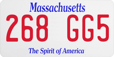 MA license plate 268GG5