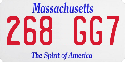 MA license plate 268GG7