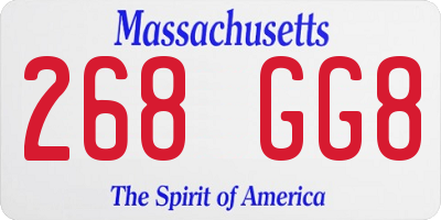 MA license plate 268GG8