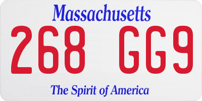 MA license plate 268GG9