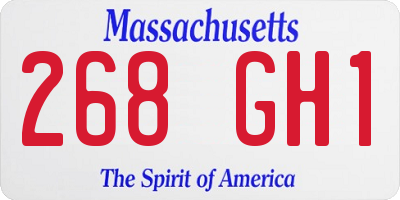 MA license plate 268GH1