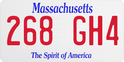 MA license plate 268GH4