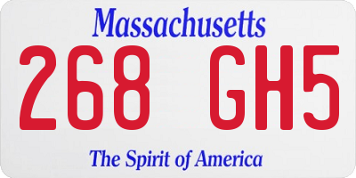 MA license plate 268GH5