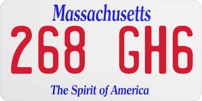 MA license plate 268GH6