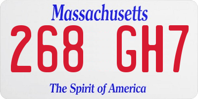 MA license plate 268GH7