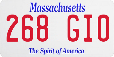 MA license plate 268GI0