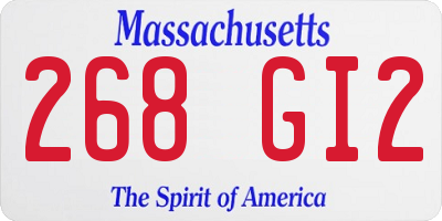 MA license plate 268GI2