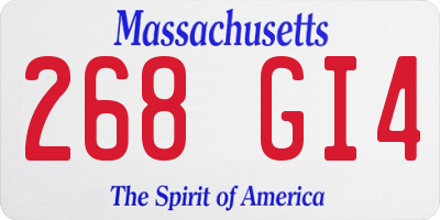 MA license plate 268GI4