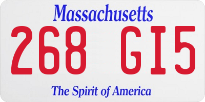 MA license plate 268GI5