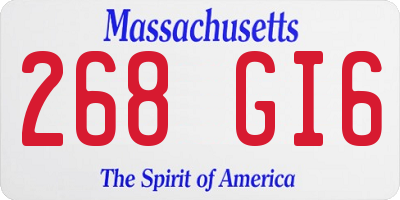 MA license plate 268GI6