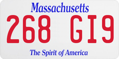 MA license plate 268GI9