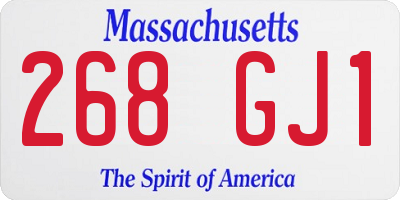 MA license plate 268GJ1