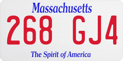 MA license plate 268GJ4