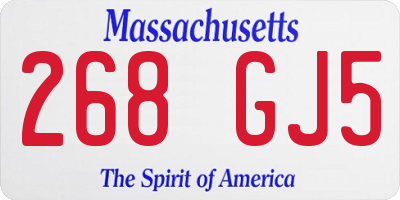 MA license plate 268GJ5