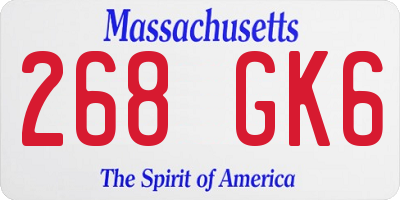 MA license plate 268GK6