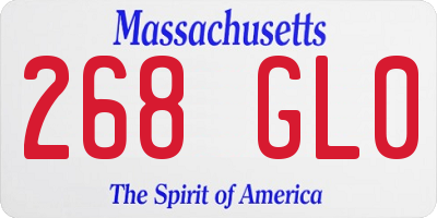 MA license plate 268GL0