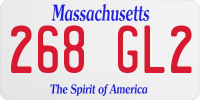 MA license plate 268GL2
