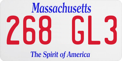 MA license plate 268GL3