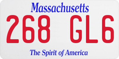MA license plate 268GL6