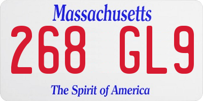 MA license plate 268GL9