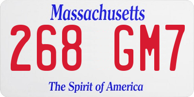 MA license plate 268GM7