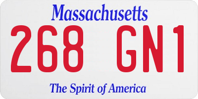 MA license plate 268GN1