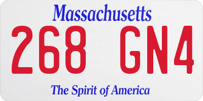 MA license plate 268GN4