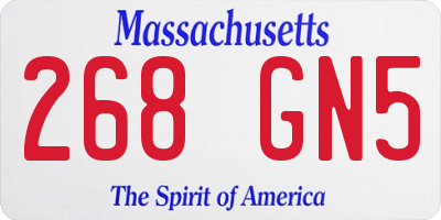MA license plate 268GN5