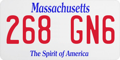 MA license plate 268GN6