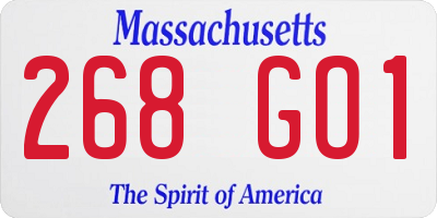 MA license plate 268GO1