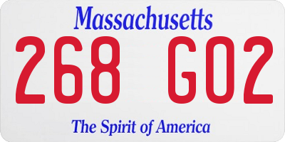 MA license plate 268GO2