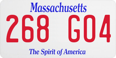 MA license plate 268GO4