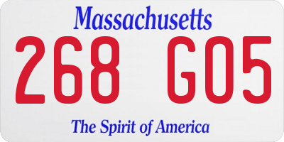 MA license plate 268GO5