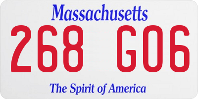 MA license plate 268GO6