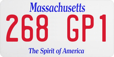 MA license plate 268GP1