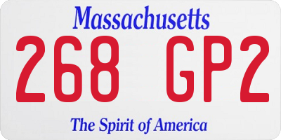 MA license plate 268GP2