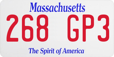 MA license plate 268GP3