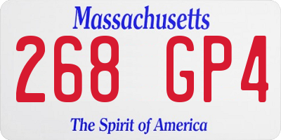 MA license plate 268GP4