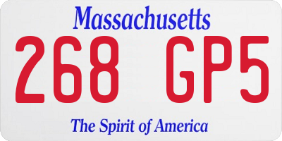 MA license plate 268GP5