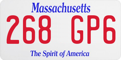 MA license plate 268GP6